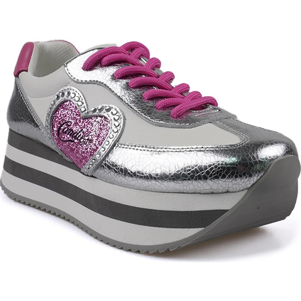 Candies Candie's Taffy Platform Sneaker In Silver