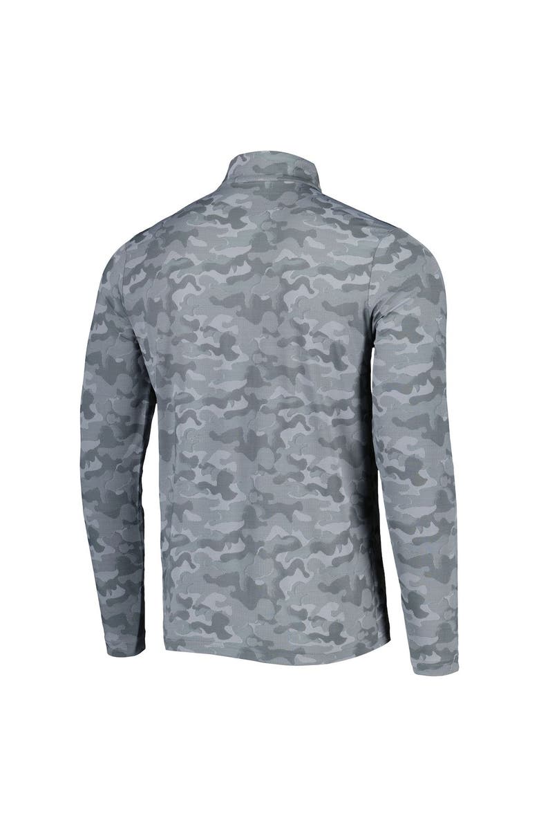 ANTIGUA Men's Antigua Gray Philadelphia Eagles Brigade Throwback Quarter-Zip Top, Alternate, color,