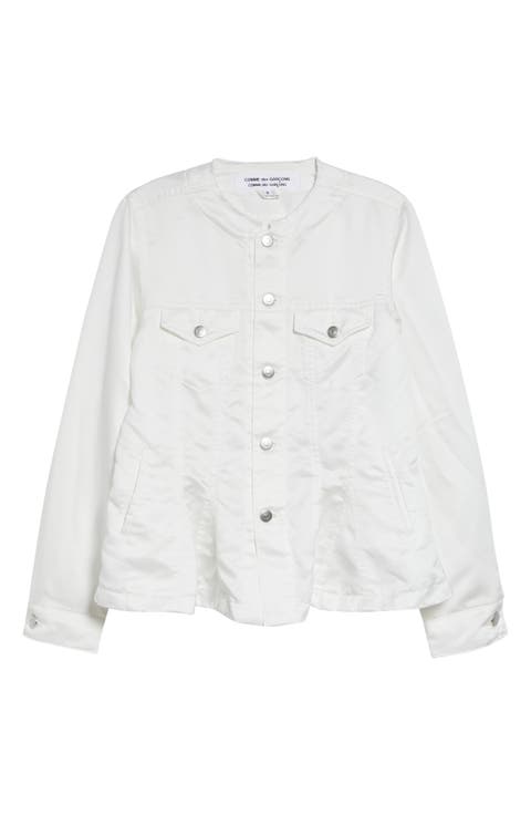 Raw Edge Satin Peplum Jacket