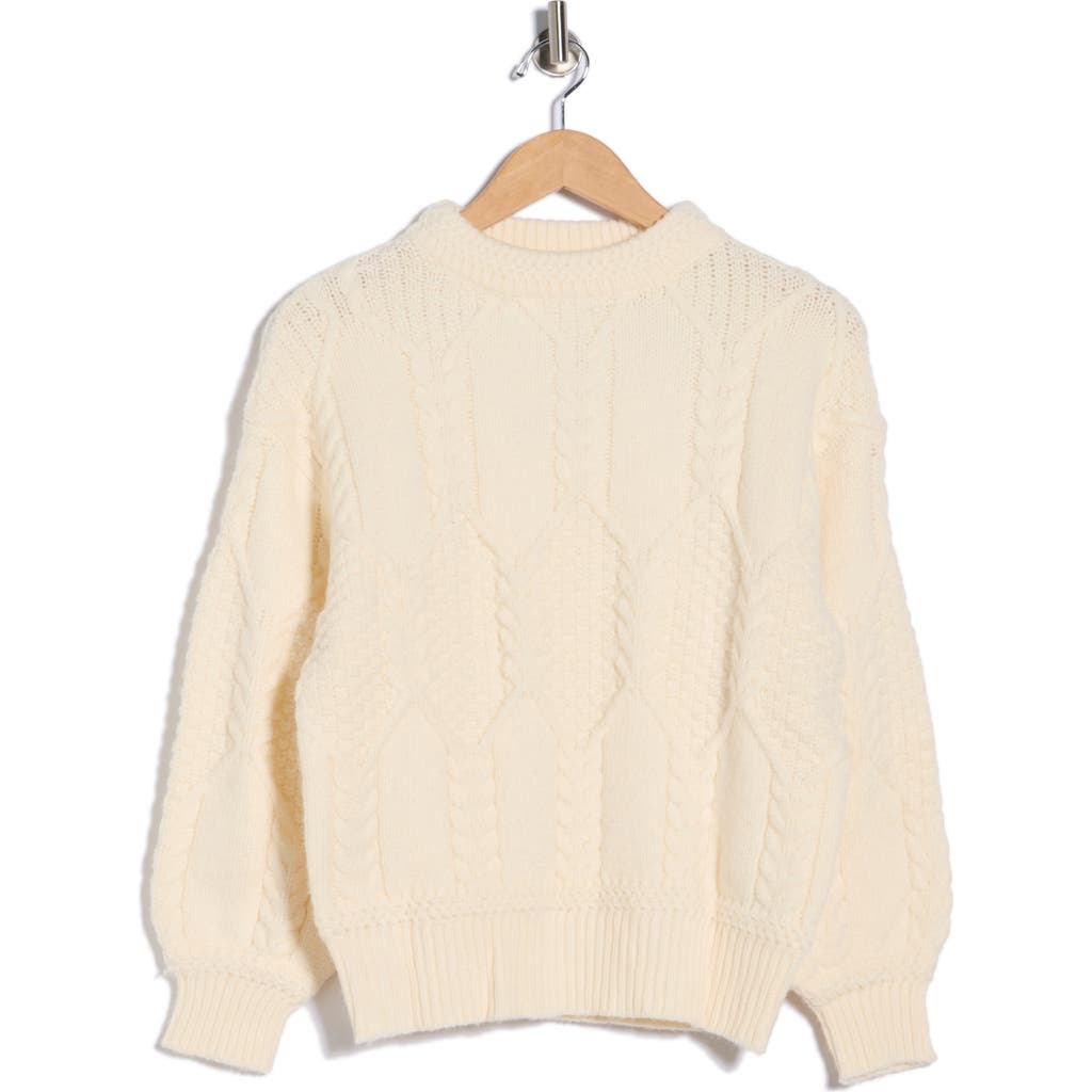 Frnch Julia Cable Knit Sweater In Yellow