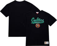 Mitchell & Ness Men's Mitchell & Ness Black Boston Celtics Hardwood Classics Felt Applique Slub T-Shirt