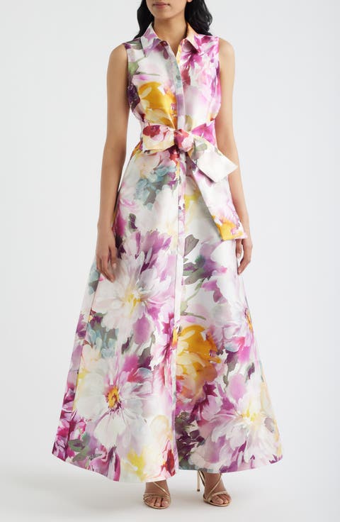 Floral Satin Gown