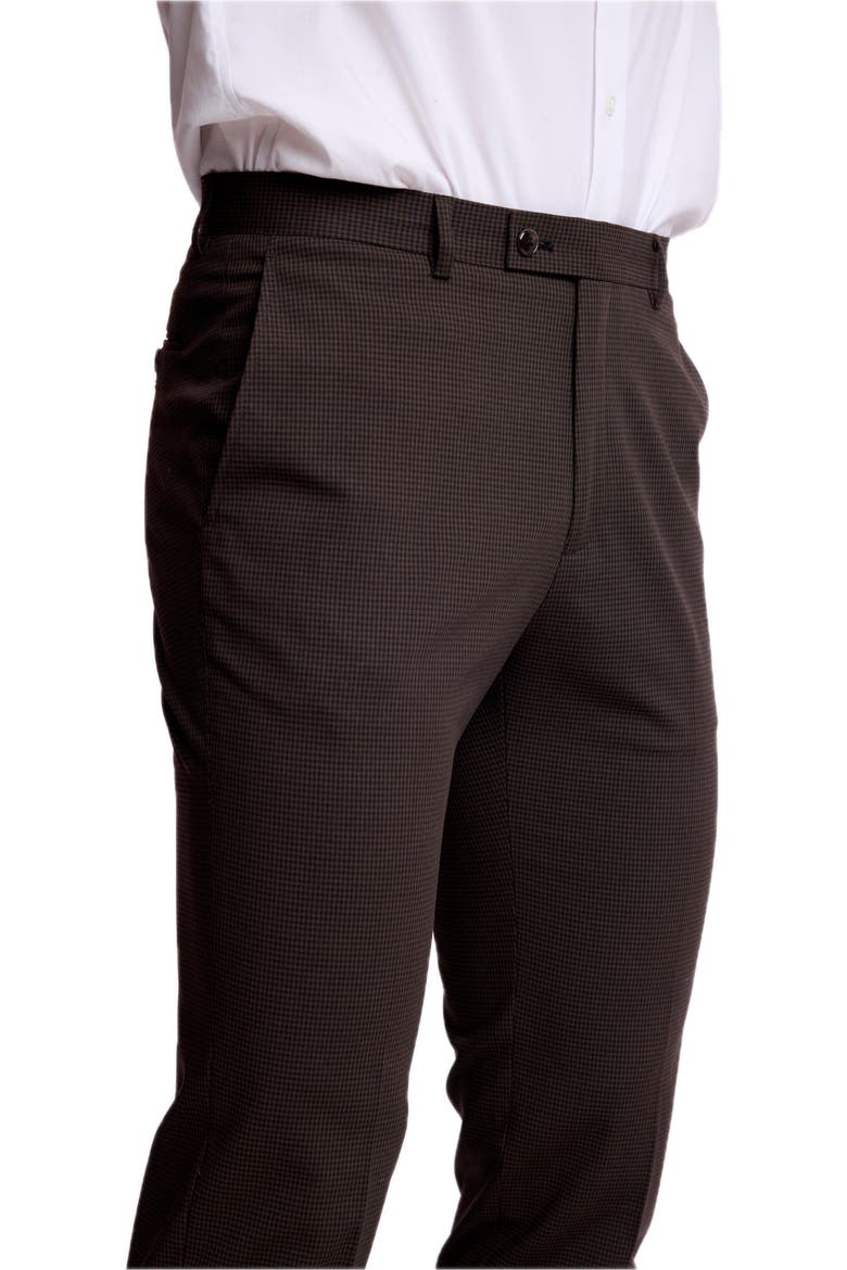 Downing Slim Fit Check Pants, Alternate, color, CHOC BLACK MINI CHECK