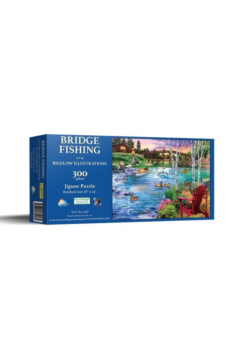 Bridge Fishing 300 piece Jigsaw Puzzle for Adults, Main, color, Multicolor