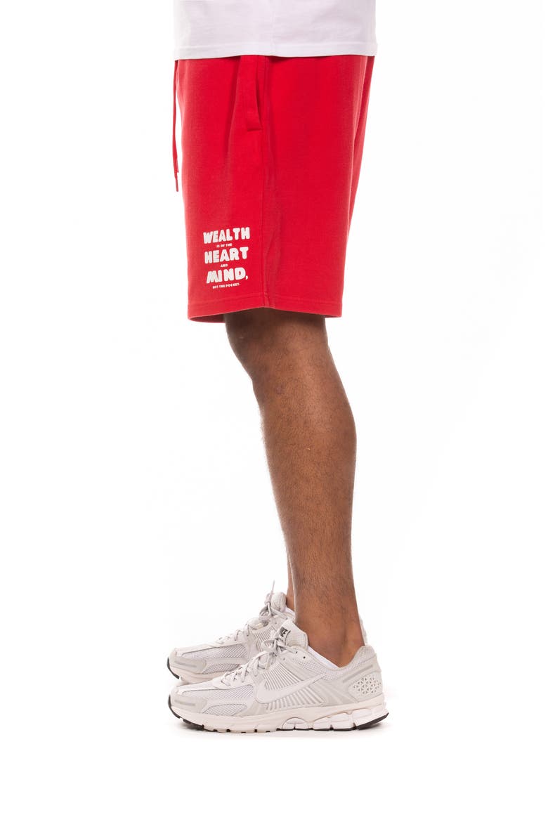BB Helmet Cotton Fleece Sweat Shorts, Alternate, color, RED