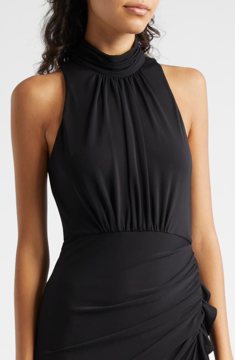 Cinq à Sept Antonia Mock Neck Sleeveless Midi Dress, Alternate, color, Black
