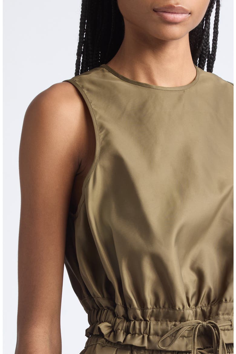 Elisabetta Cropped Nylon Tank, Alternate, color, DARK OLIVE