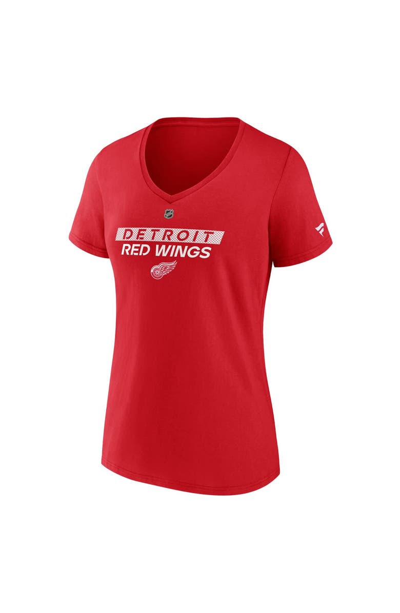 FANATICS Women's Fanatics  Red Detroit Red Wings Authentic Pro Core Primary V-Neck T-Shirt, Alternate, color, 