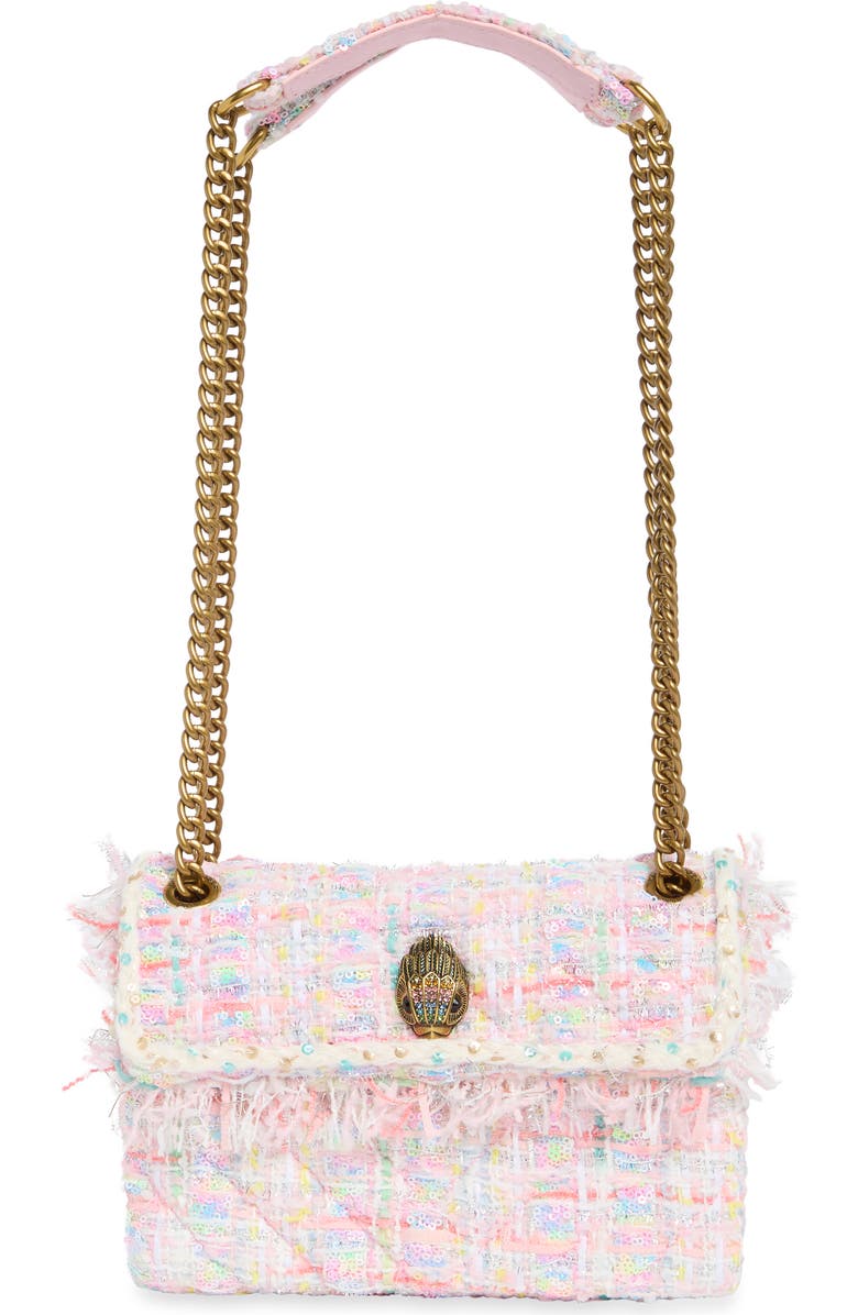 KG Kurt Geiger Medium Kensington Sequin Tweed Convertible Shoulder Bag, Main, color, Pink Multi