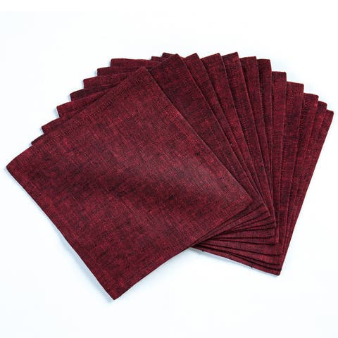 Linen Cocktail Napkins 6 x 6 Inch Set of 12 - Athena
