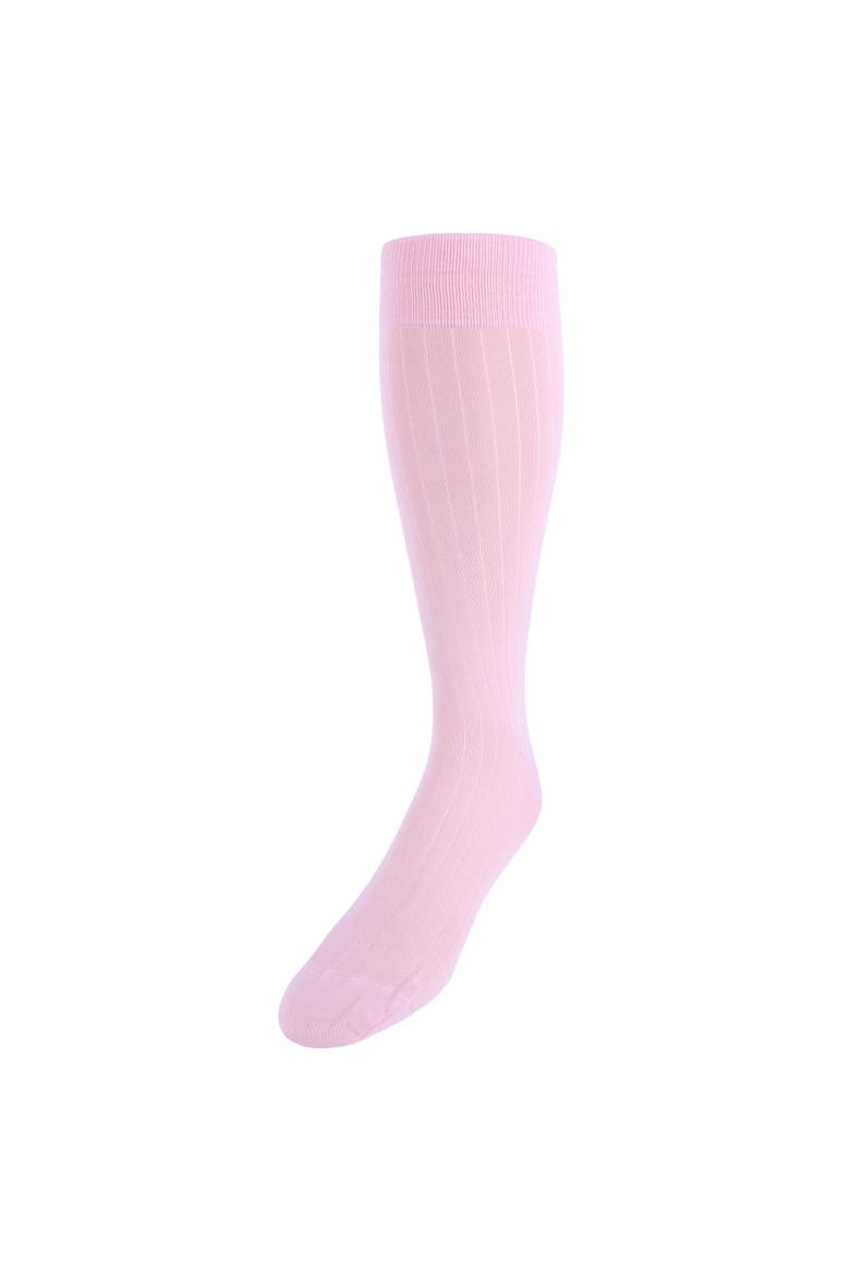Jasper Ribbed Over The Calf Solid Color Mercerized Cotton Socks, Main, color, Pink