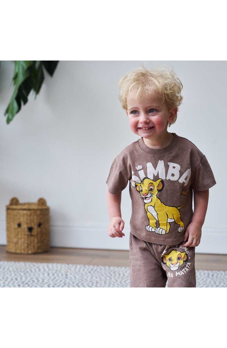Disney Lion King 2-Piece T-Shirt and Shorts Set, Alternate, color, Deep Taupe Simba