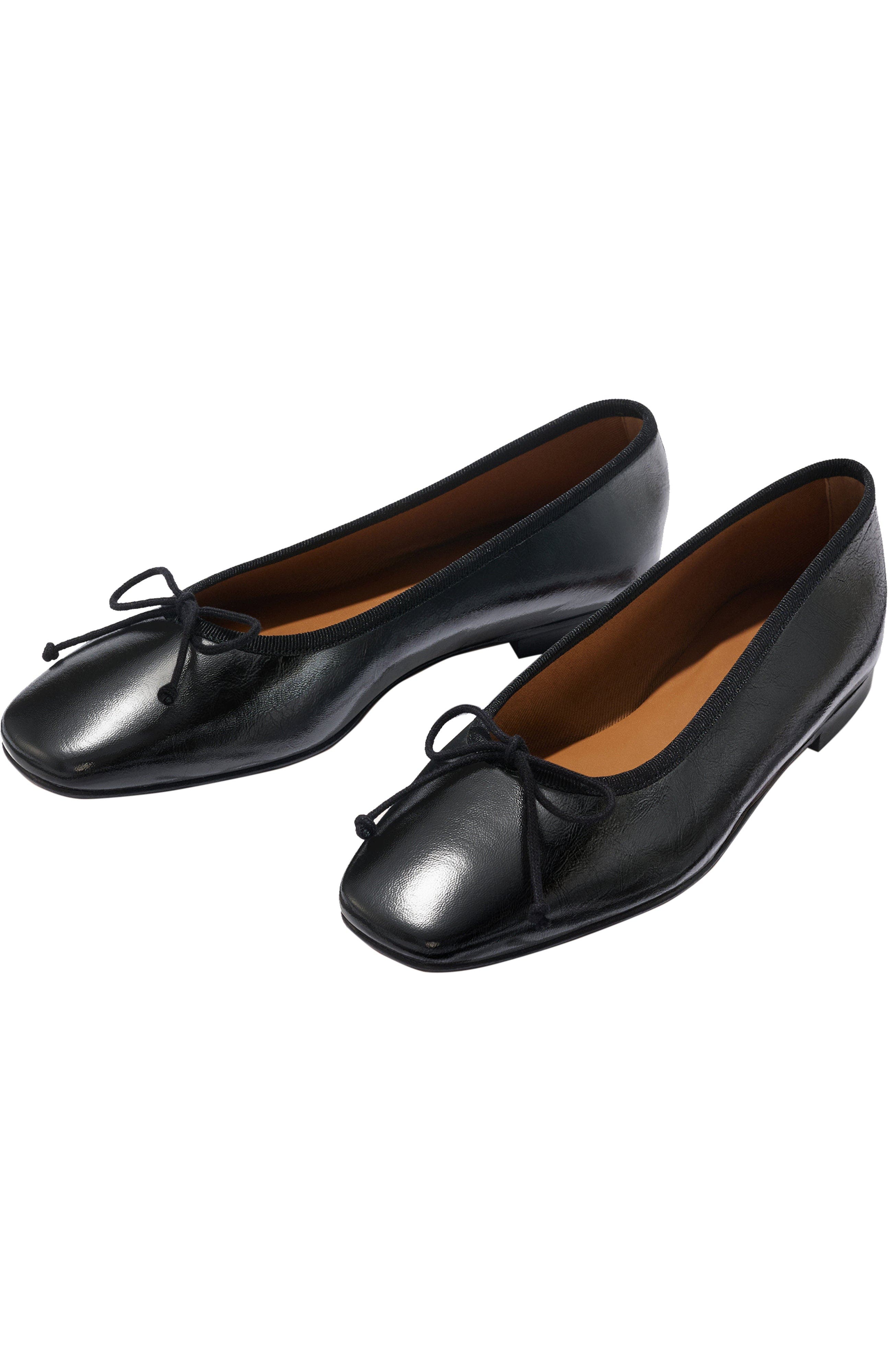 MARGAUX The Fonteyn Flat, Alternate, color, Black Crinkle-Gloss Nappa