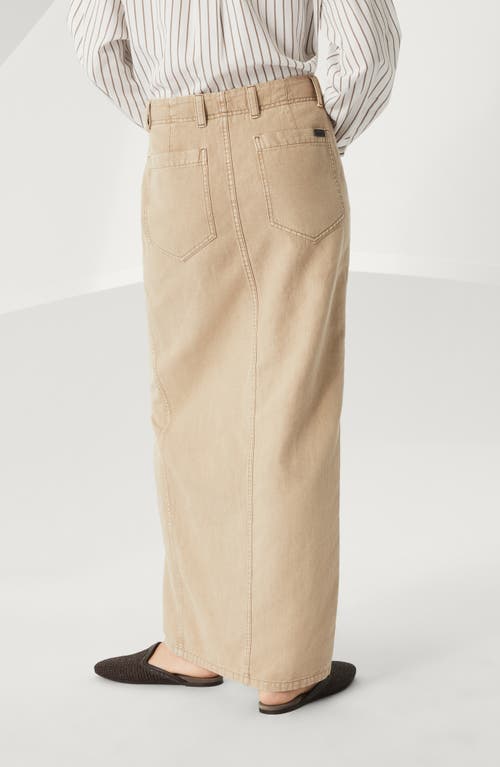 Brunello Cucinelli Monili Bead-embellished Skirt In Beige