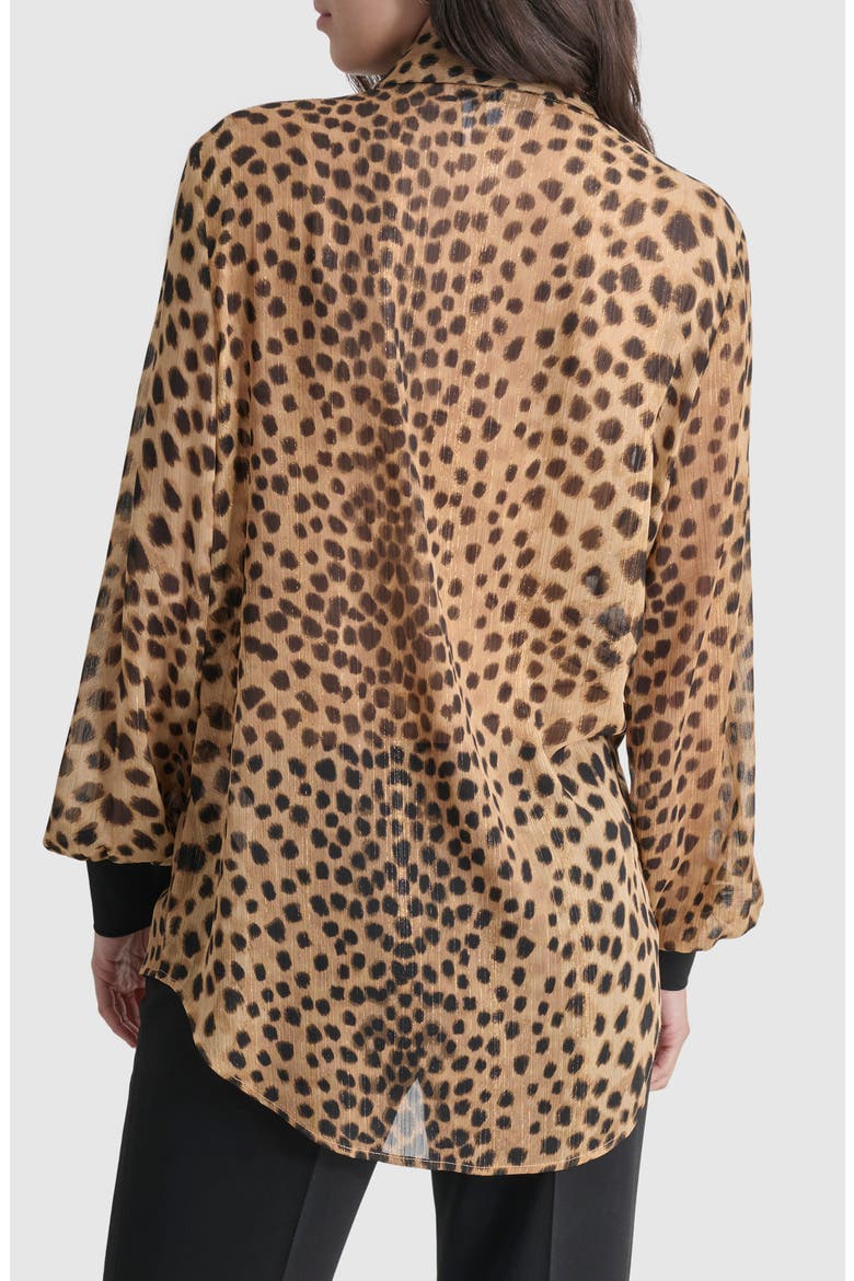 Metallic Animal Print Button-Up Shirt, Alternate, color, CHEETAH REPEAT