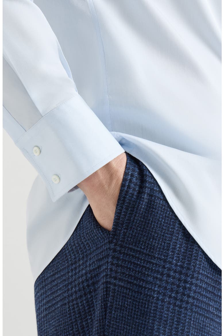 Twill shirt with spread collar, Alternate, color, Azure