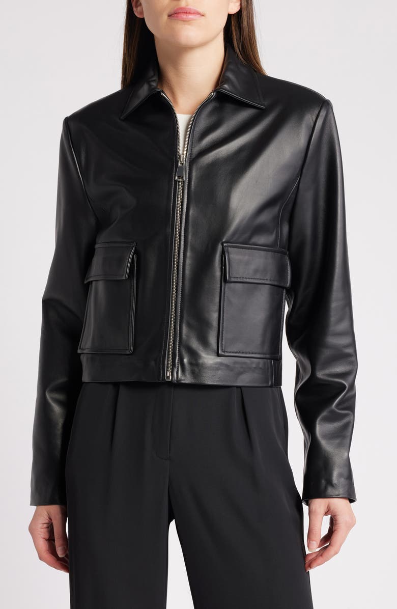 RUE SOPHIE Pri Crop Leather Jacket, Alternate, color, 