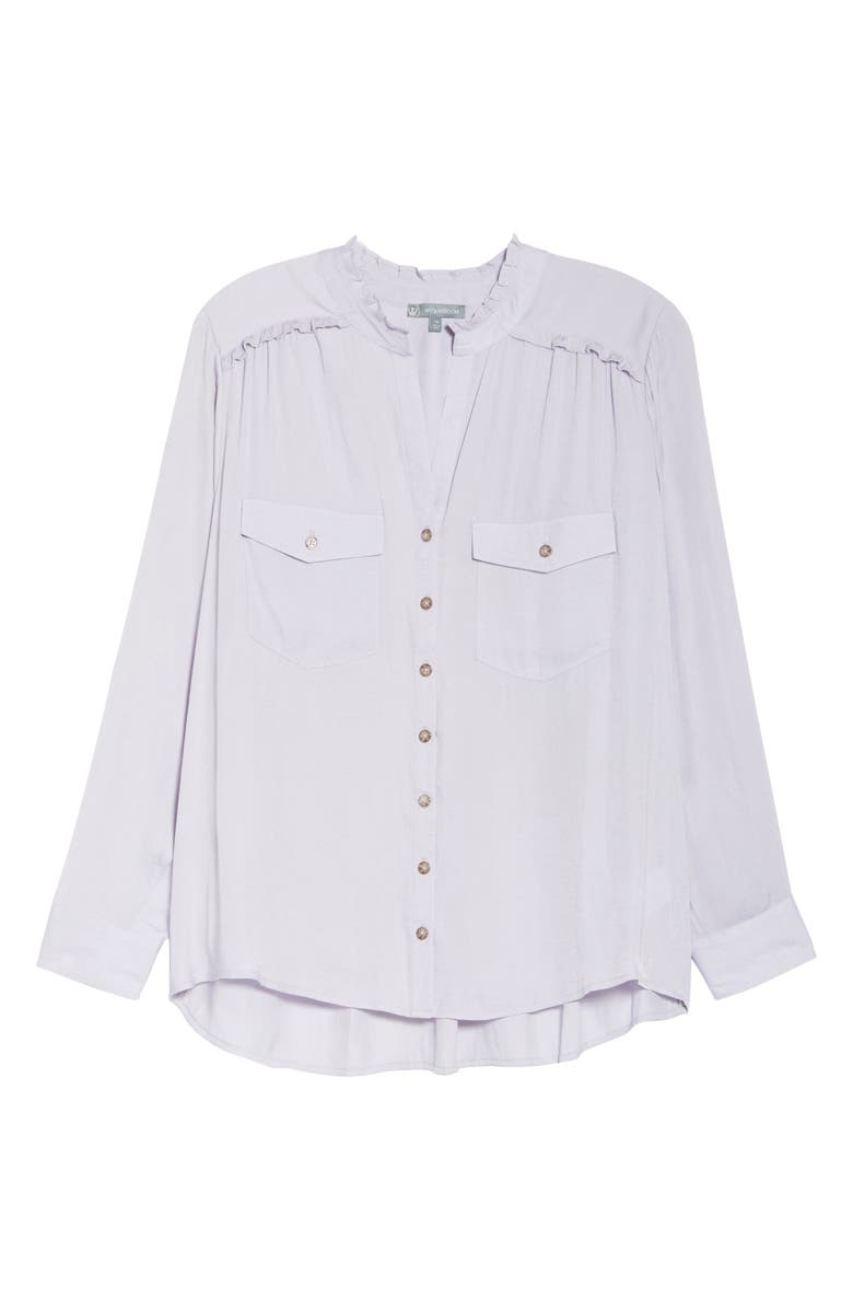 Wit & Wisdom Ruffle Trim Utility Shirt, Alternate, color, 