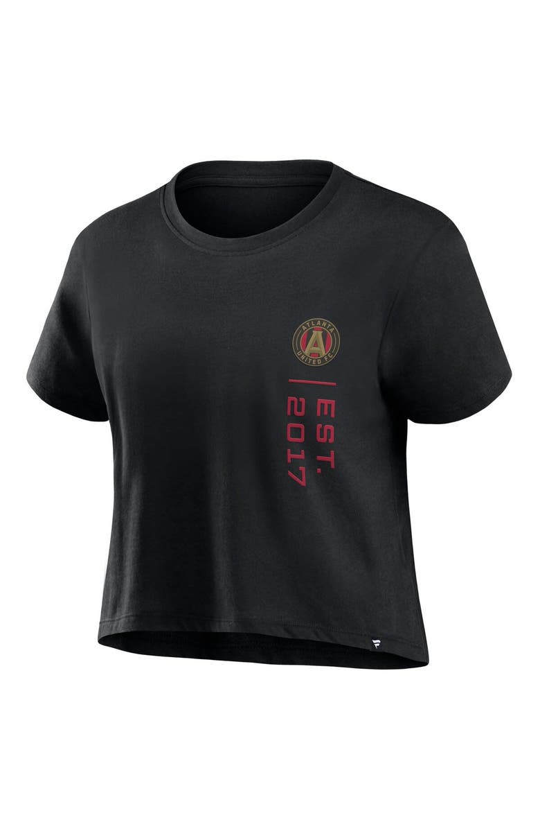 FANATICS Women's Fanatics Branded Black Atlanta United FC Chip Pass Fashion Cropped T-Shirt, Alternate, color, 