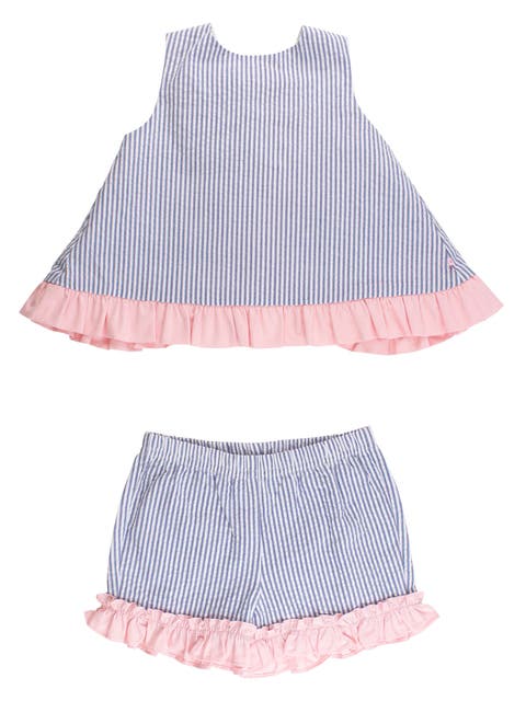 Seersucker Ruffle Swing Top and Short Set