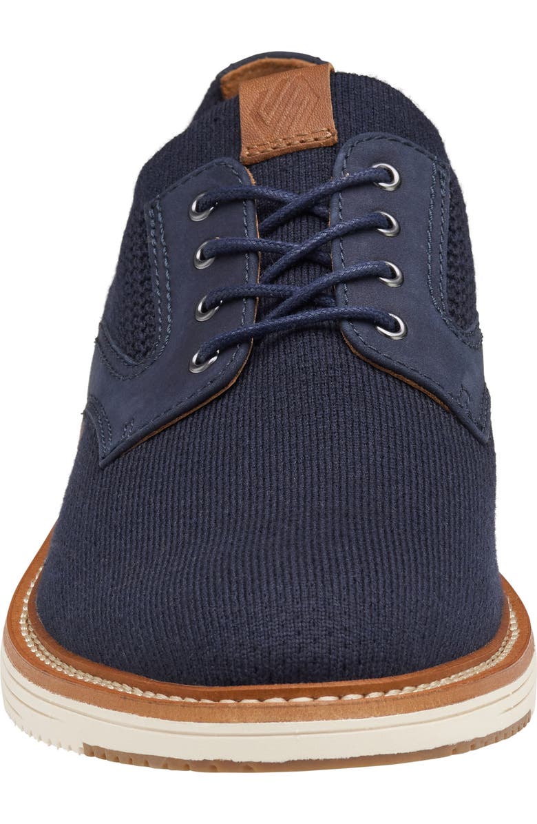Johnston & Murphy Upton Plain Toe Knit Derby, Alternate, color, Navy