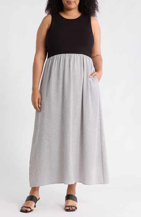 Renee C Mixed Media Midi Dress