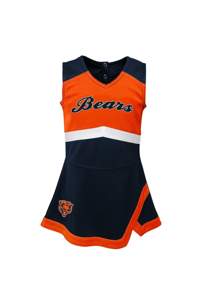 Girls Toddler Navy Chicago Bears Cheer Captain Dress with Bloomers, Alternate, color, Navy