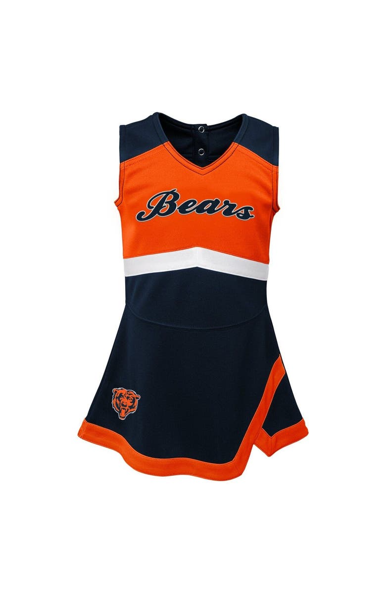 Outerstuff Girls Toddler Navy Chicago Bears Cheer Captain Dress with Bloomers, Alternate, color, Navy