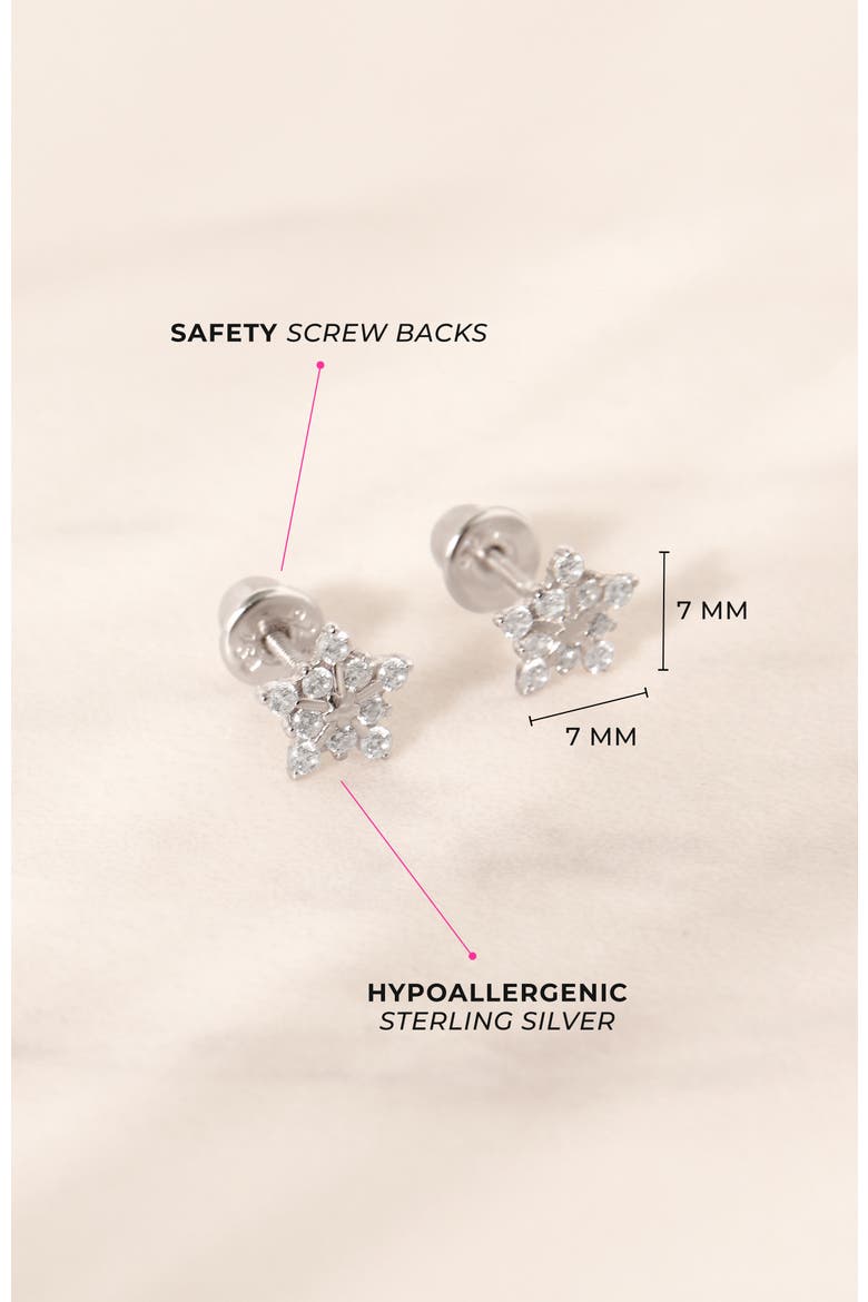Twinkling Snowflake Earrings, Alternate, color, Silver