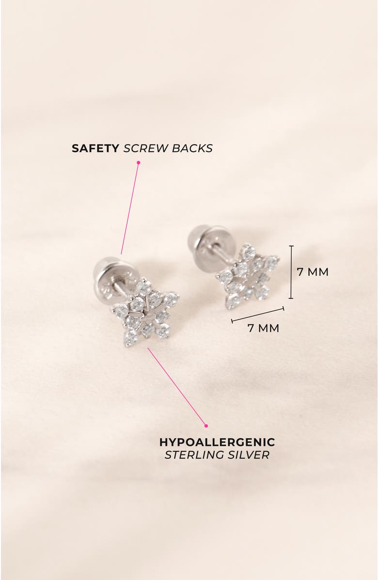 In Season Jewelry Twinkling Snowflake Earrings, Alternate, color, Silver