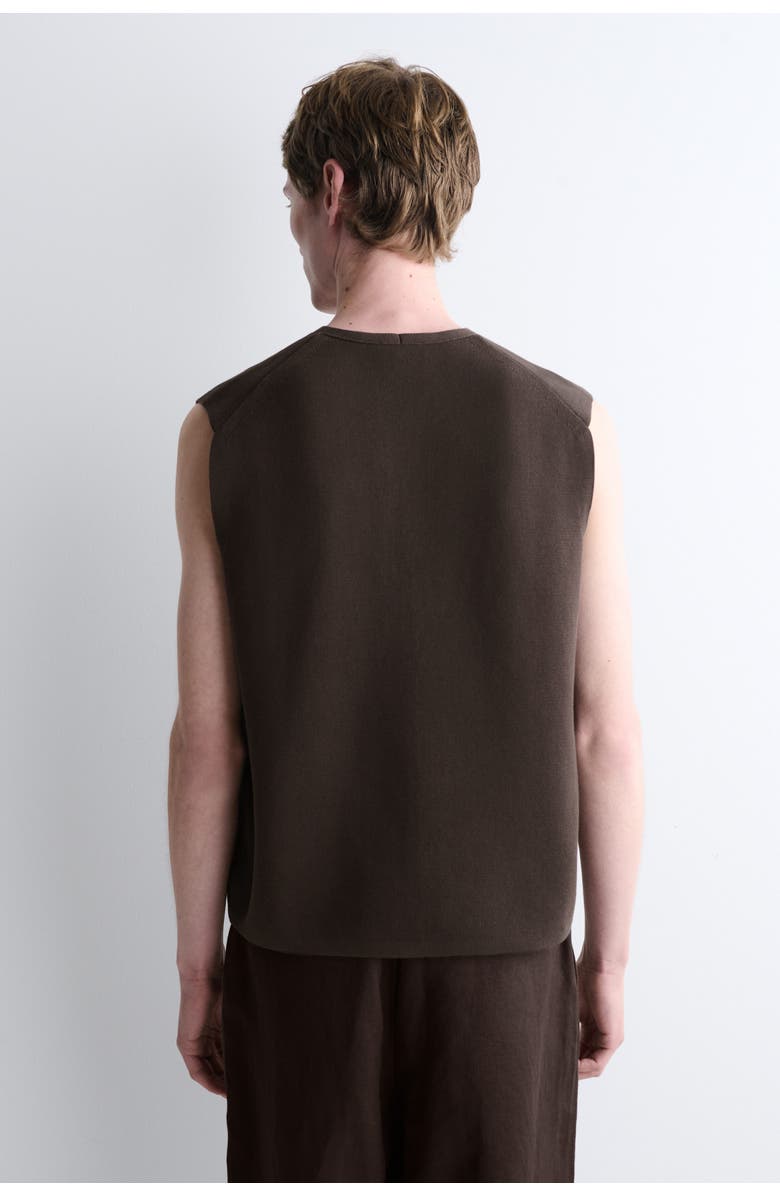COS Milano-Knit Vest, Alternate, color, Brown