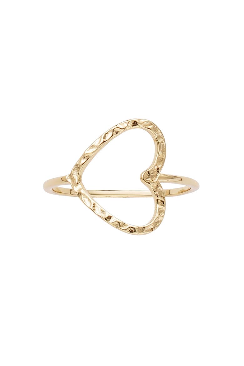 Hammered Open Heart Ring, Alternate, color, GOLD