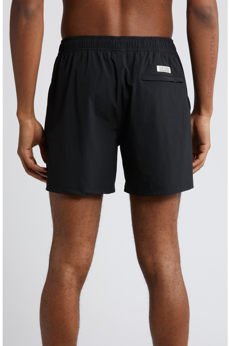 The Bungalow Water Repellent Swim Trunks, Alternate, color, BLACK