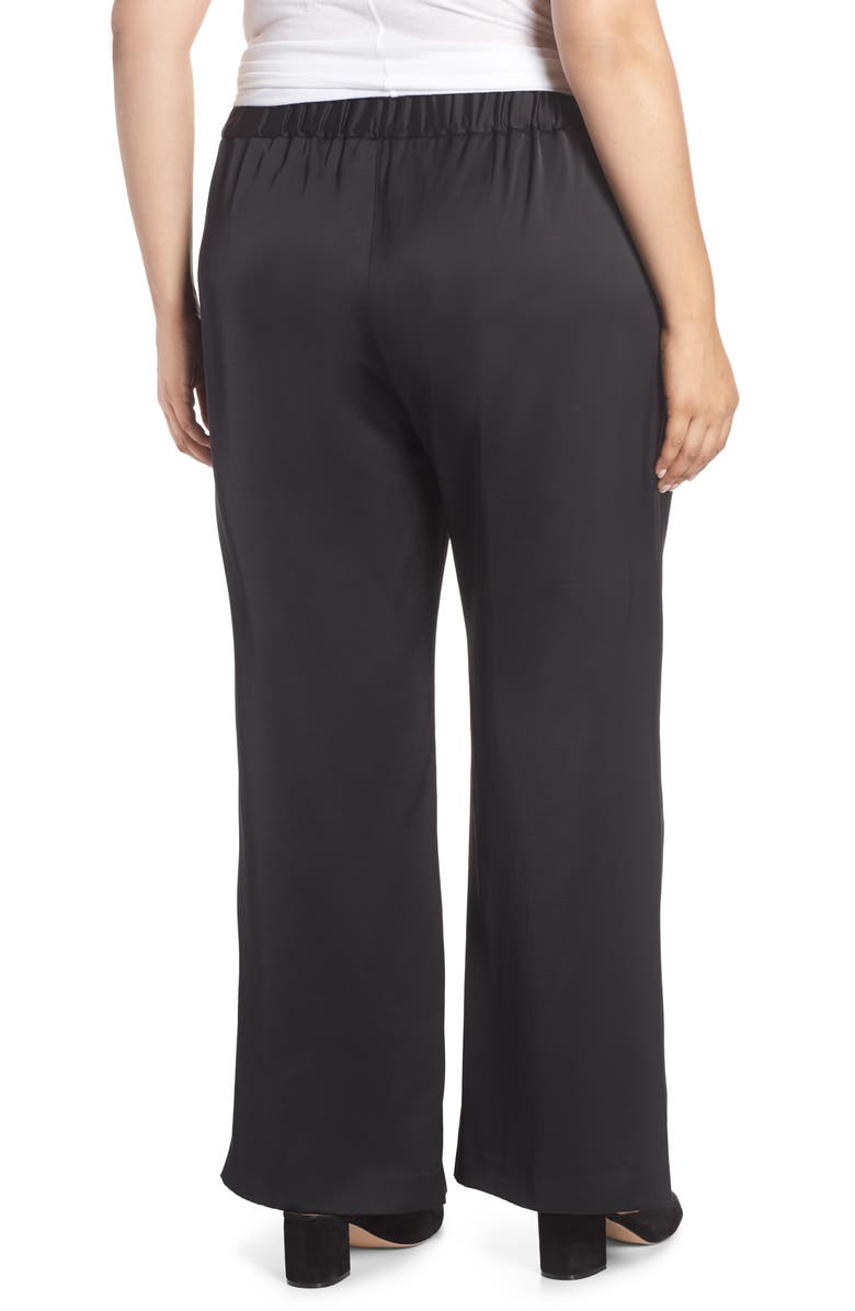 Vince Camuto High Rise Wide Leg Satin Pants, Alternate, color, 