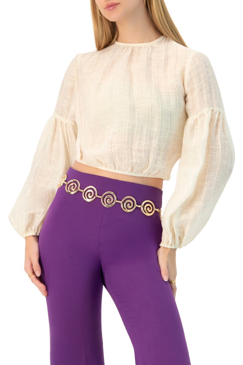 Long Sleeve Balloon Blouse, Main, color, Ivory
