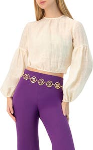 IVONNE Long Sleeve Balloon Blouse