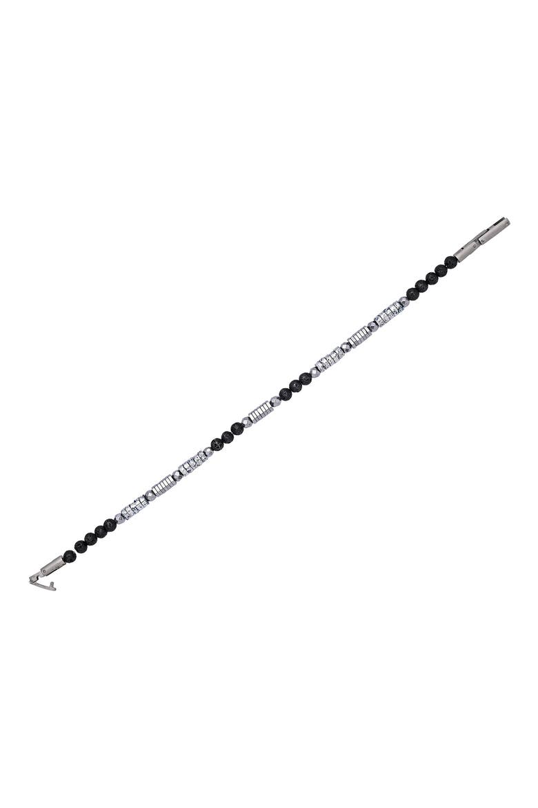 Jaxon Lava Beaded Bracelet, Alternate, color, SILVER/ BLACK