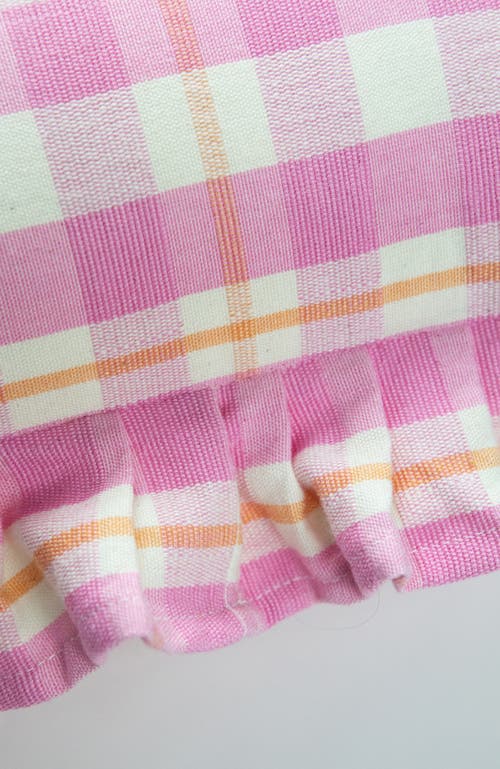 ARCHIVE NEW YORK ARCHIVE NEW YORK HANDWOVEN CLASSIC GINGHAM RUFFLE COTTON THROW PILLOW 