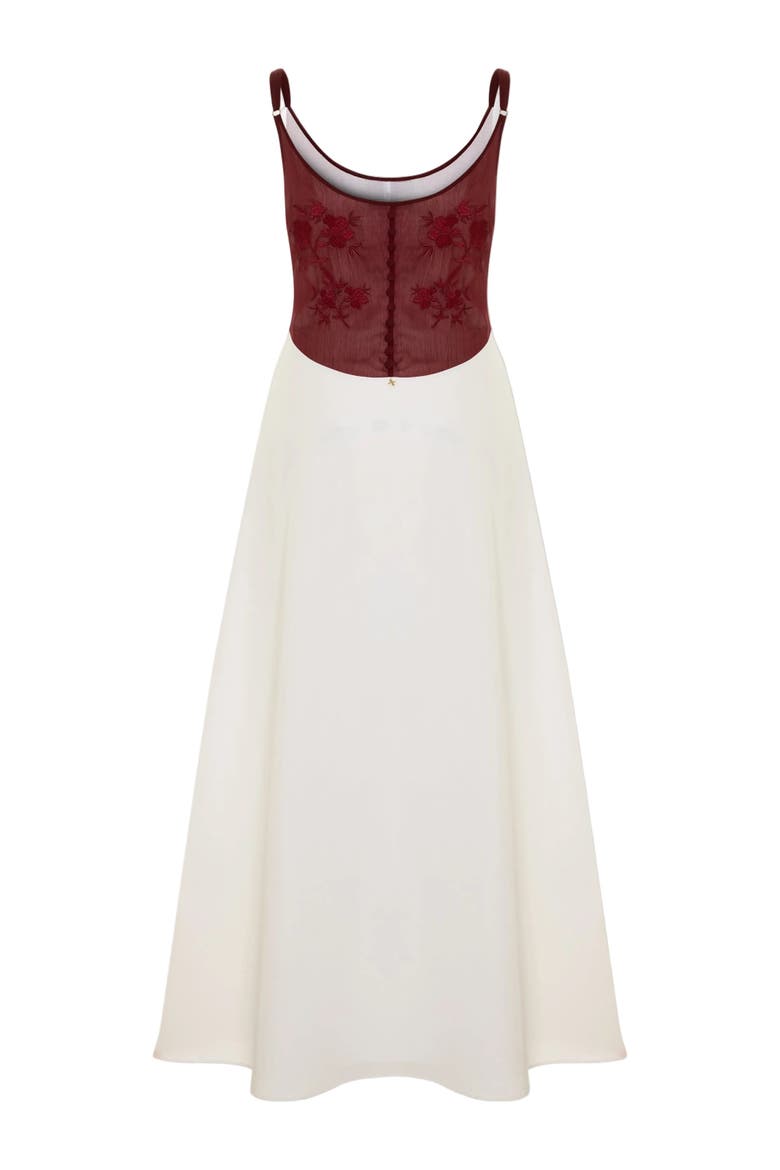 The Broderie Anglaise Edit Embroidered Floral Midi Dress, Alternate, color, white