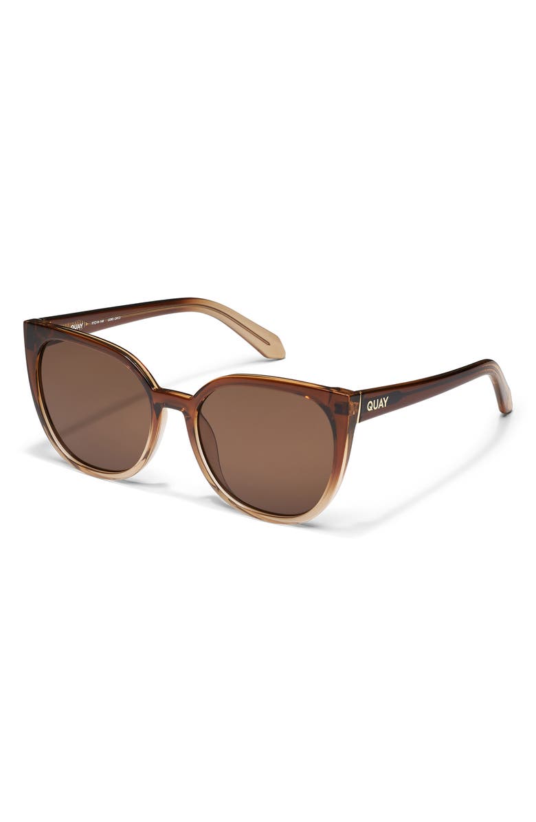 QUAY Staycation 57mm Small Cat Eye Sunglasses, Alternate, color, Coffee Oat/ Brown