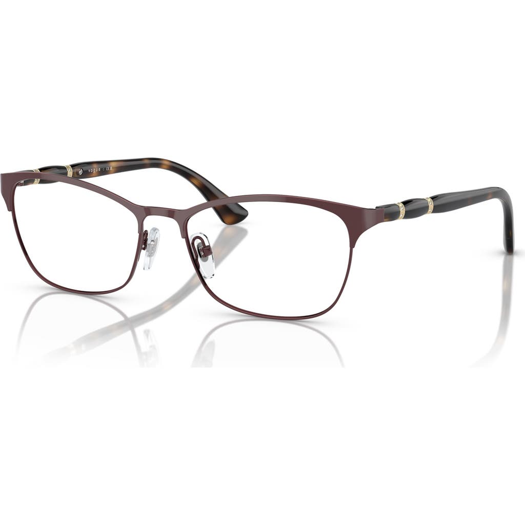 Vogue Eyewear 52mm Cat Eye Optical Glasses In Brown