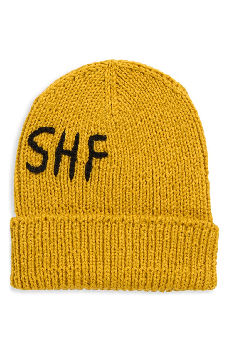 Sky High Farm Workwear Gender Inclusive Barry Merino Wool Beanie, Main, color, Yellow