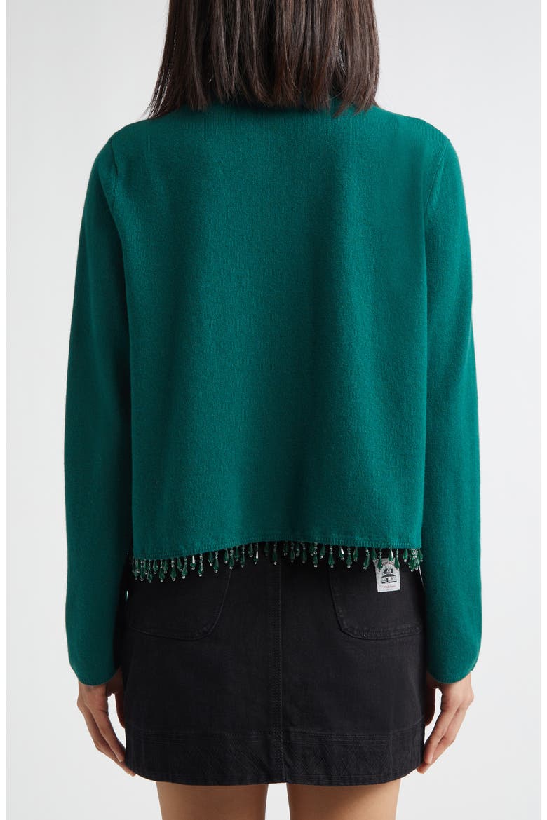 Lodge Beaded Cashmere Cardigan, Alternate, color, DARK GREEN