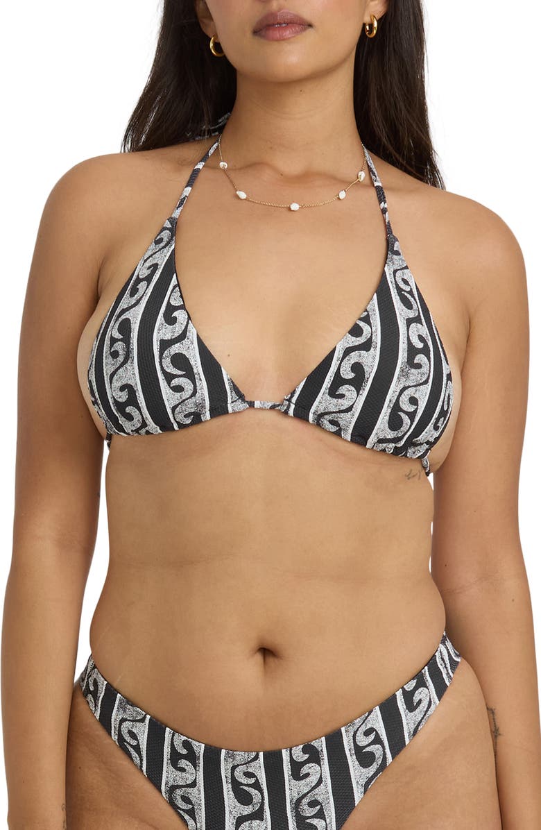 Billabong Wave Watcher Triangle Bikini Top, Alternate, color, Black White