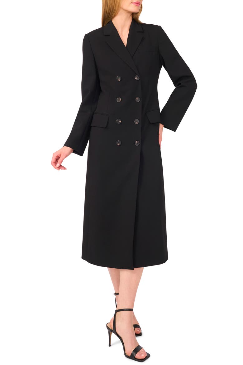 Double Breasted Long Blazer, Main, color, RICH BLACK