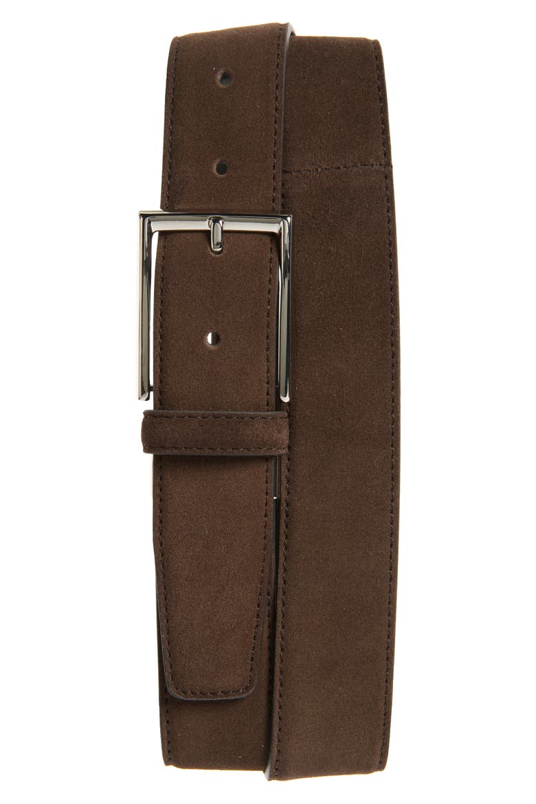 Suede Belt, Main, color, BROWN