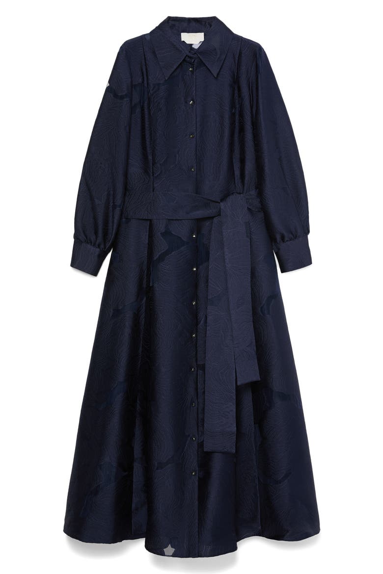 Mreasta Jacquard Shirtdress, Alternate, color, NAVY