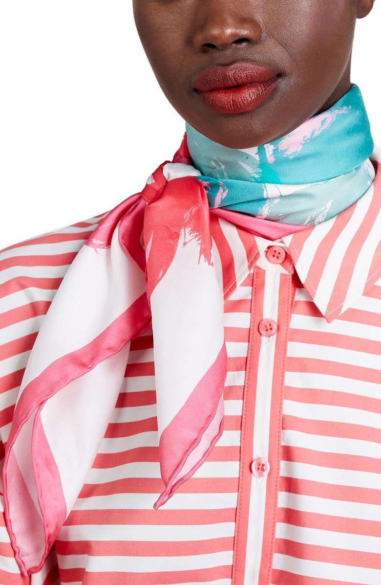 Kate Spade New York just rosy square silk scarf, Main, color,