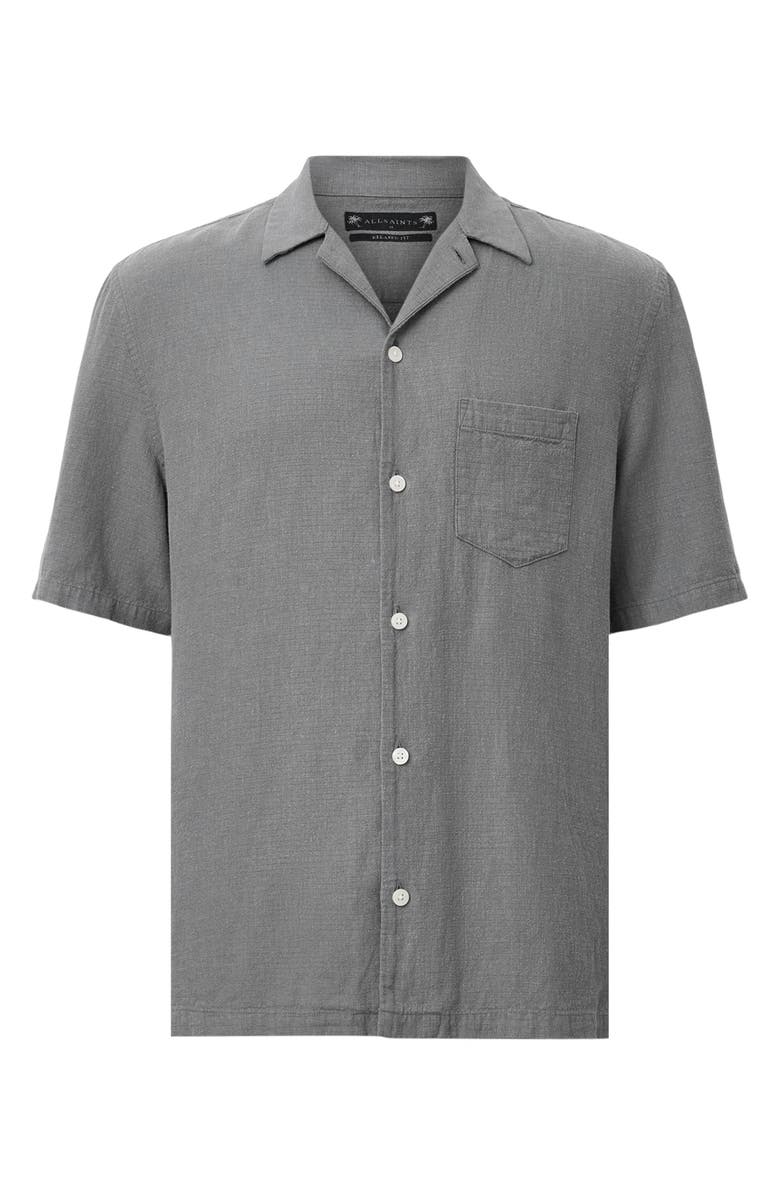 AllSaints Veda Linen Blend Camp Shirt, Alternate, color, 