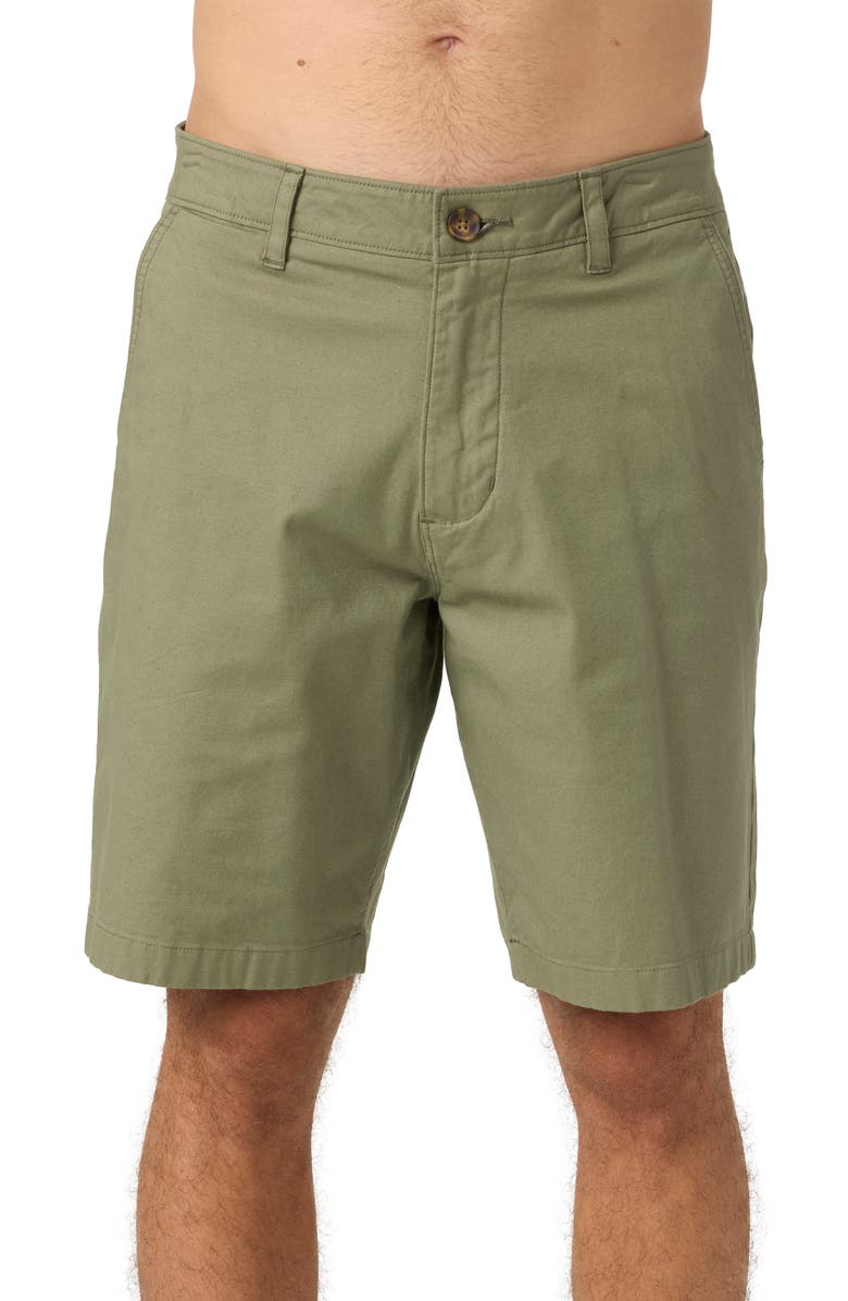 O'Neill Jay Flat Front Stretch Cotton Chino Shorts, Main, color, Sage